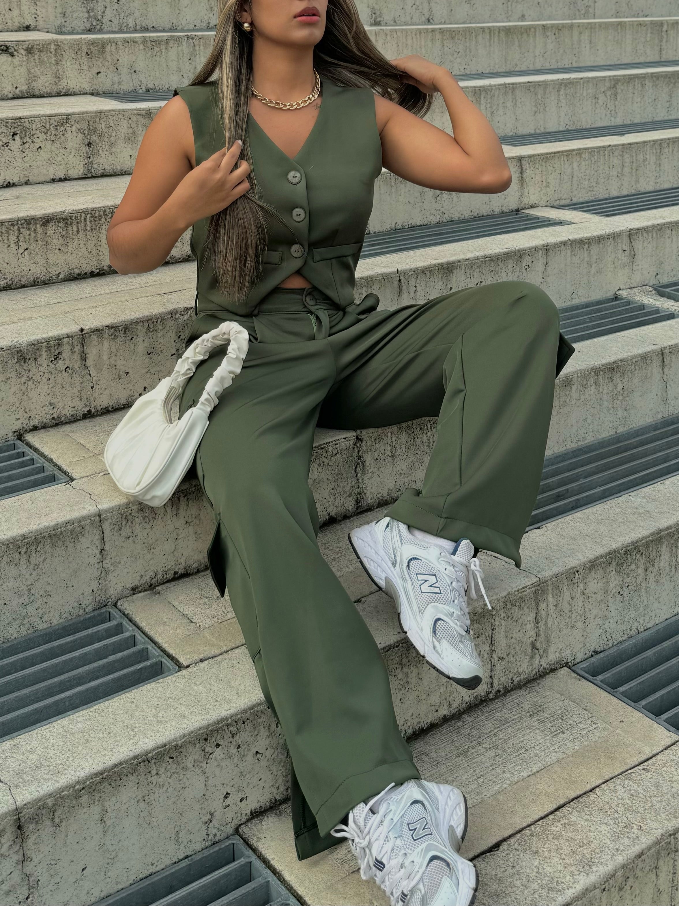 Set Urban Chaleco y Pantalón Tipo Cargo – Kol Fashion