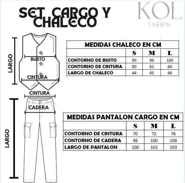 Urban Elegance Set | Chaleco y Pantalón Tipo Cargo